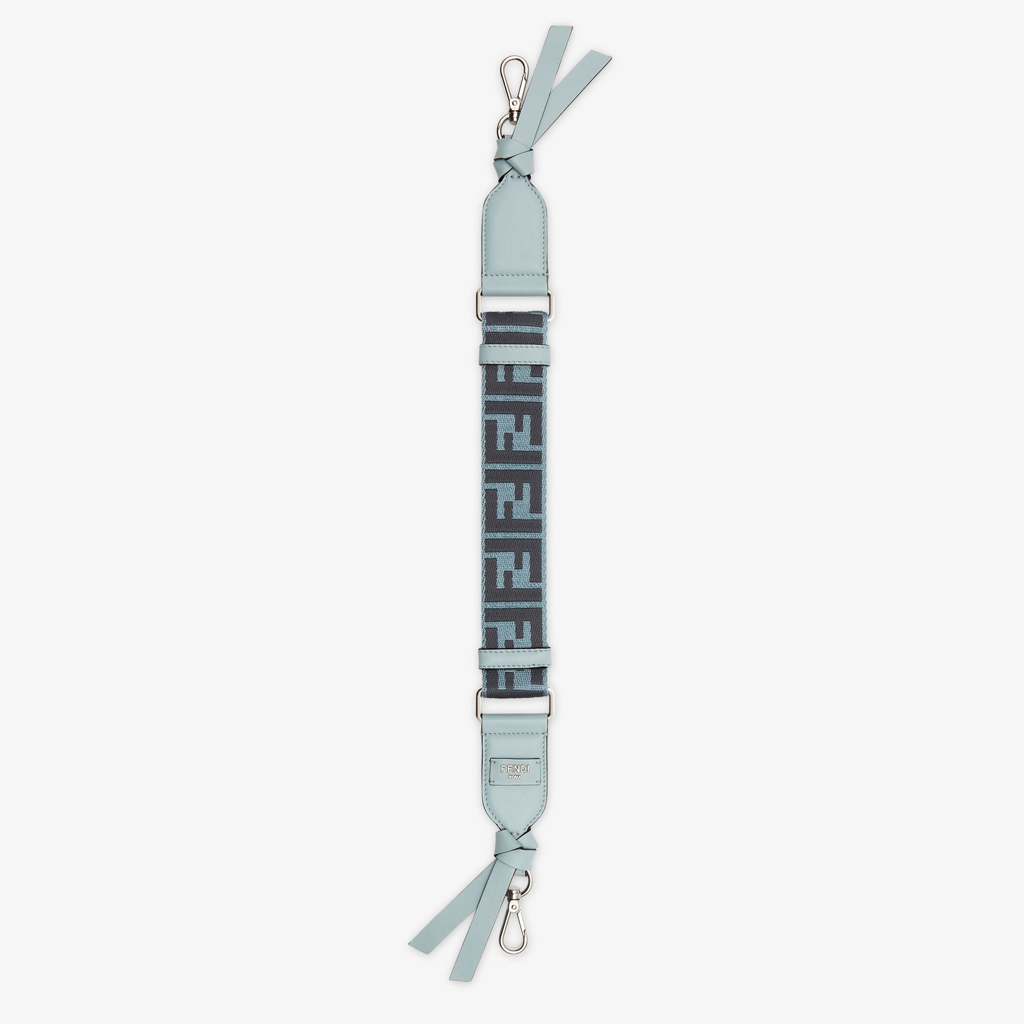 Mini Strap You Light blue FF jacquard webbing shoulder strap Fendi