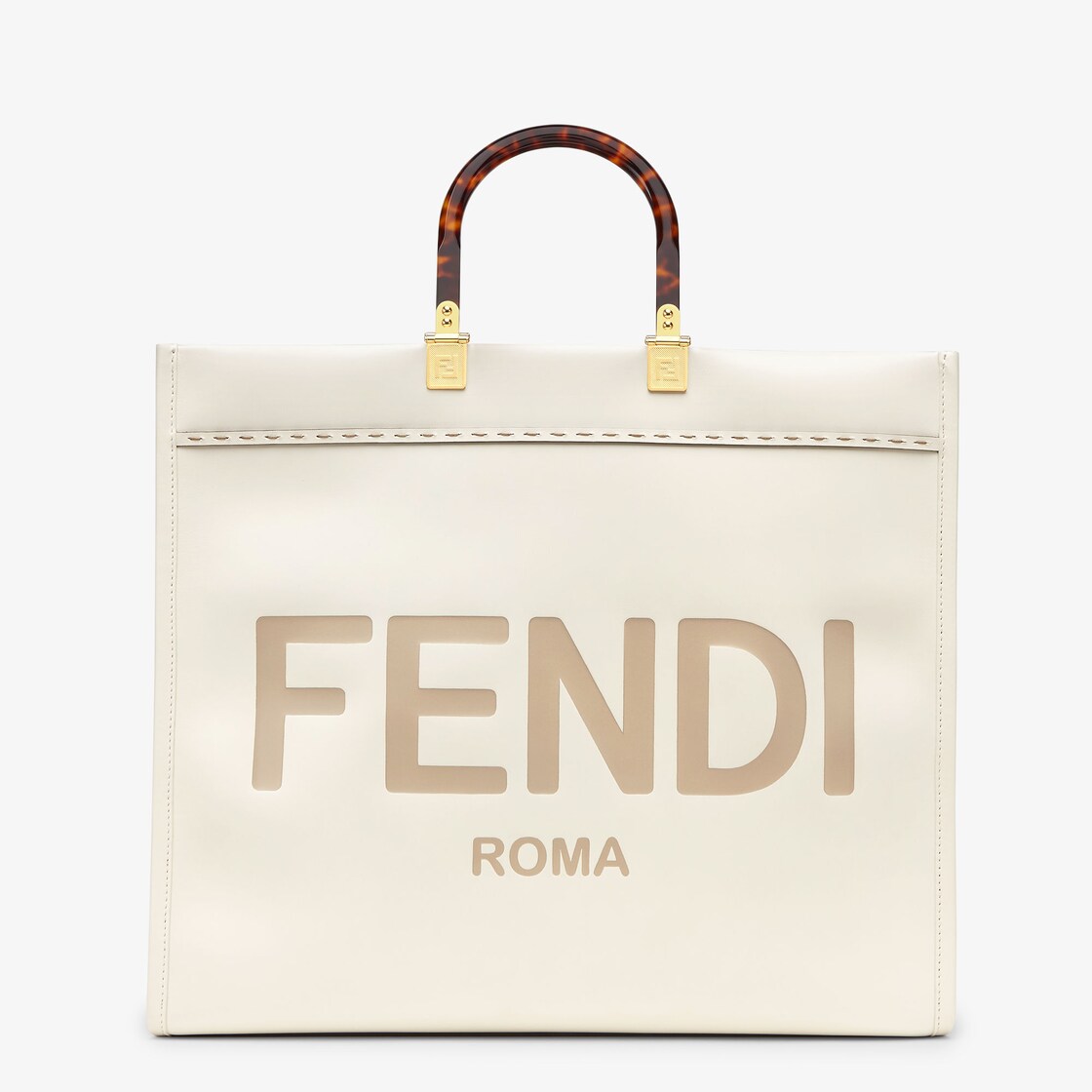 フェンディ サンシャイン ラージ - ホワイト レザー ショッパー | Fendi