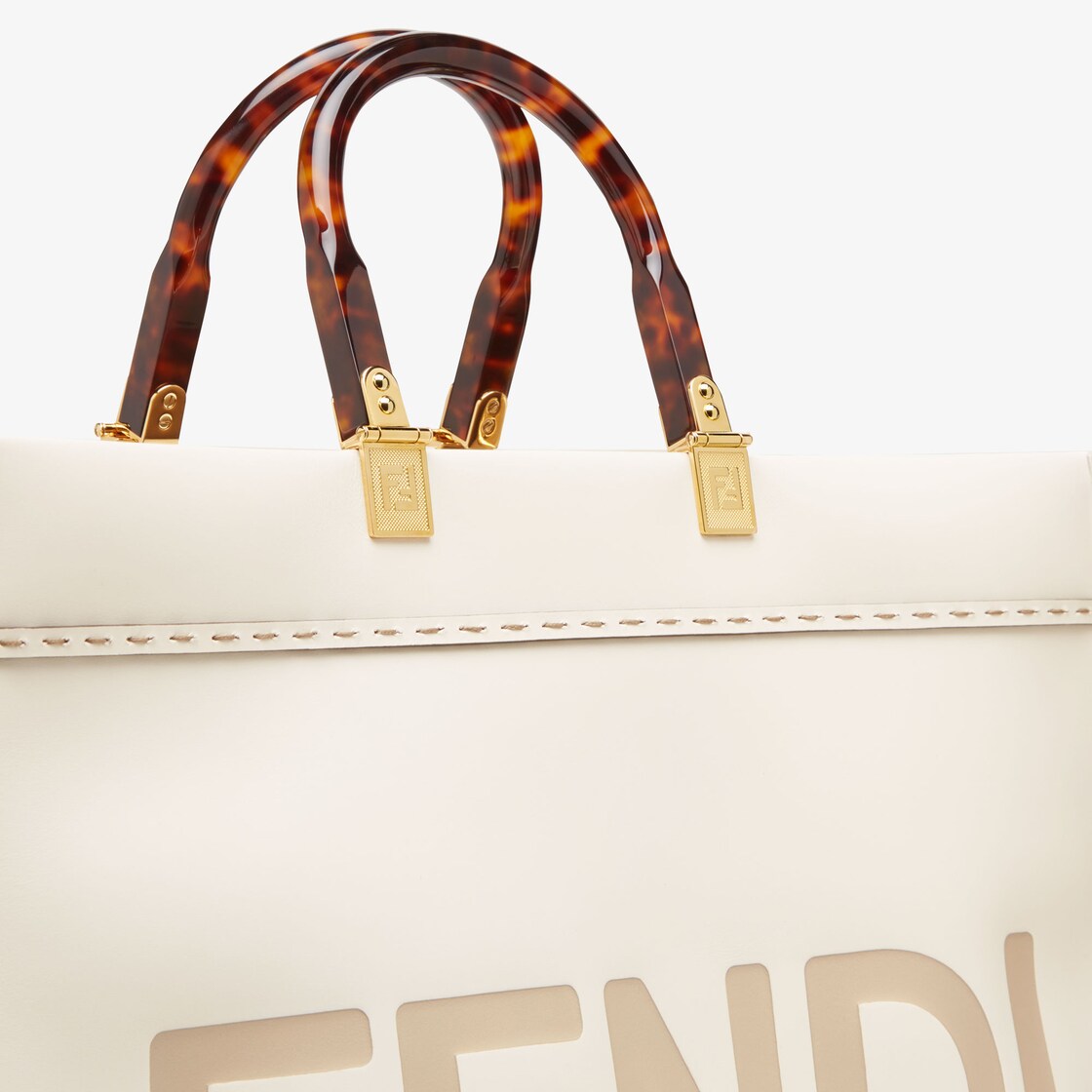 フェンディ サンシャイン ラージ - ホワイト レザー ショッパー | Fendi