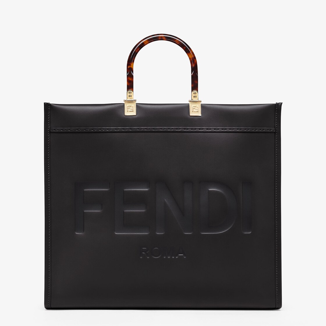 フェンディ サンシャイン ラージ - ブラックレザー ショッパー | Fendi