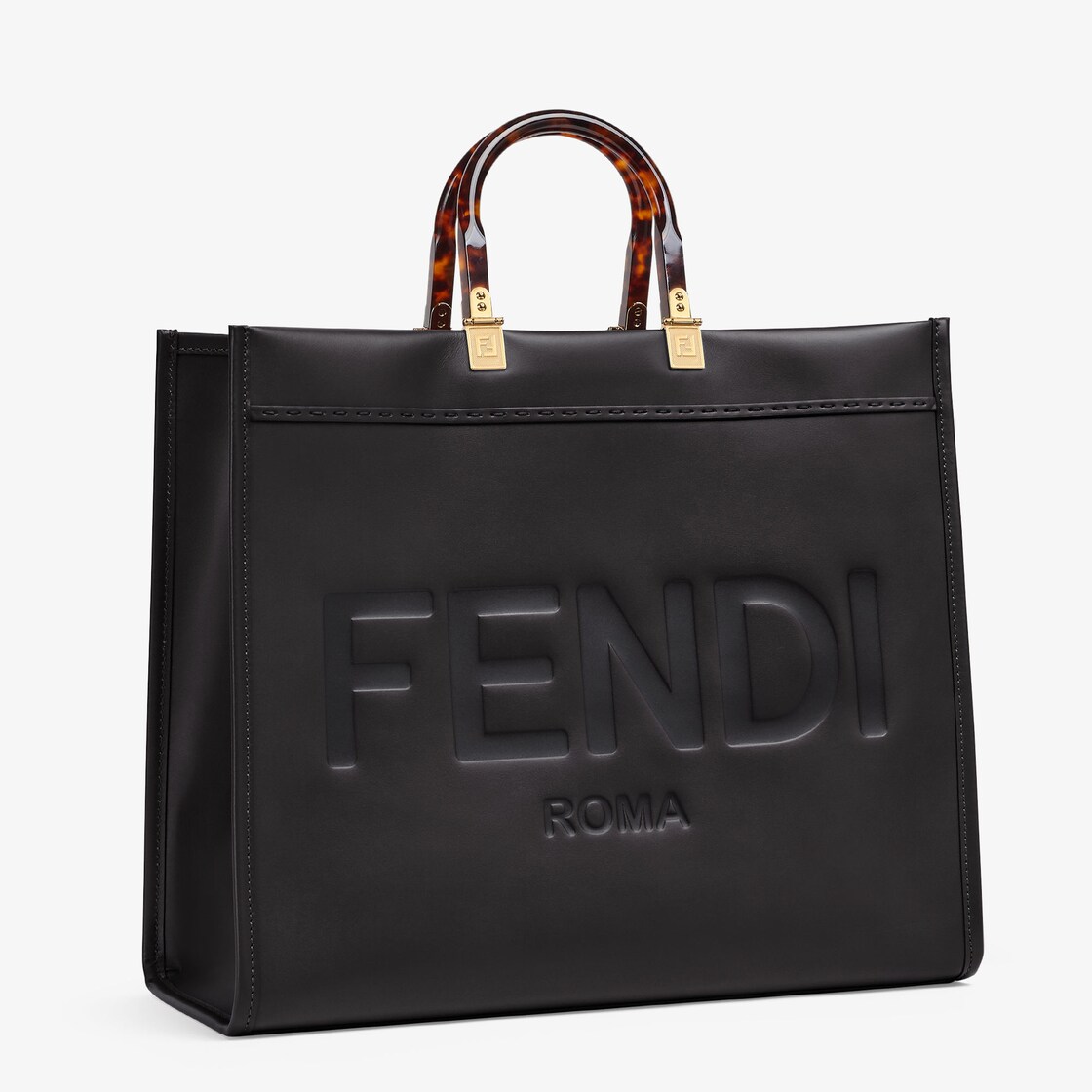 フェンディ サンシャイン ラージ - ブラックレザー ショッパー | Fendi