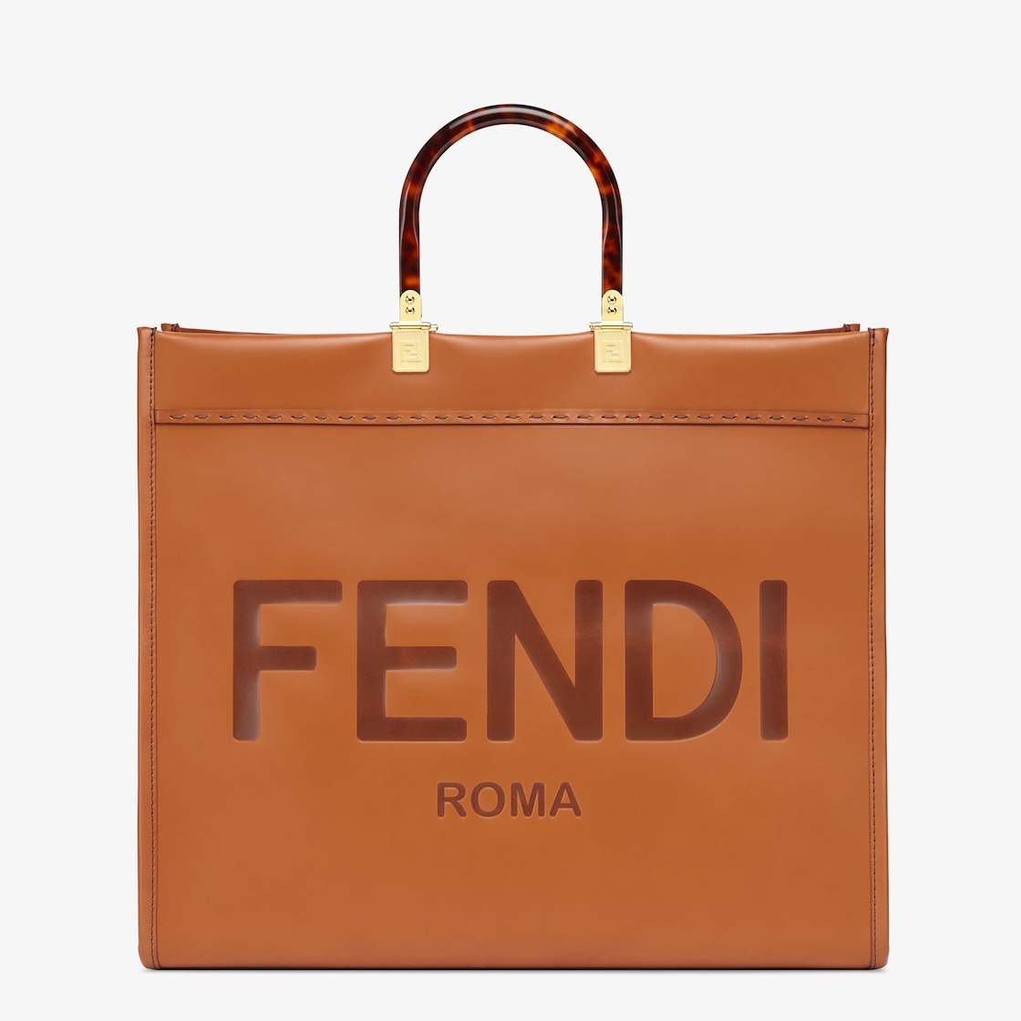 フェンディ サンシャイン ラージ - ブラウン レザーショッパー | Fendi