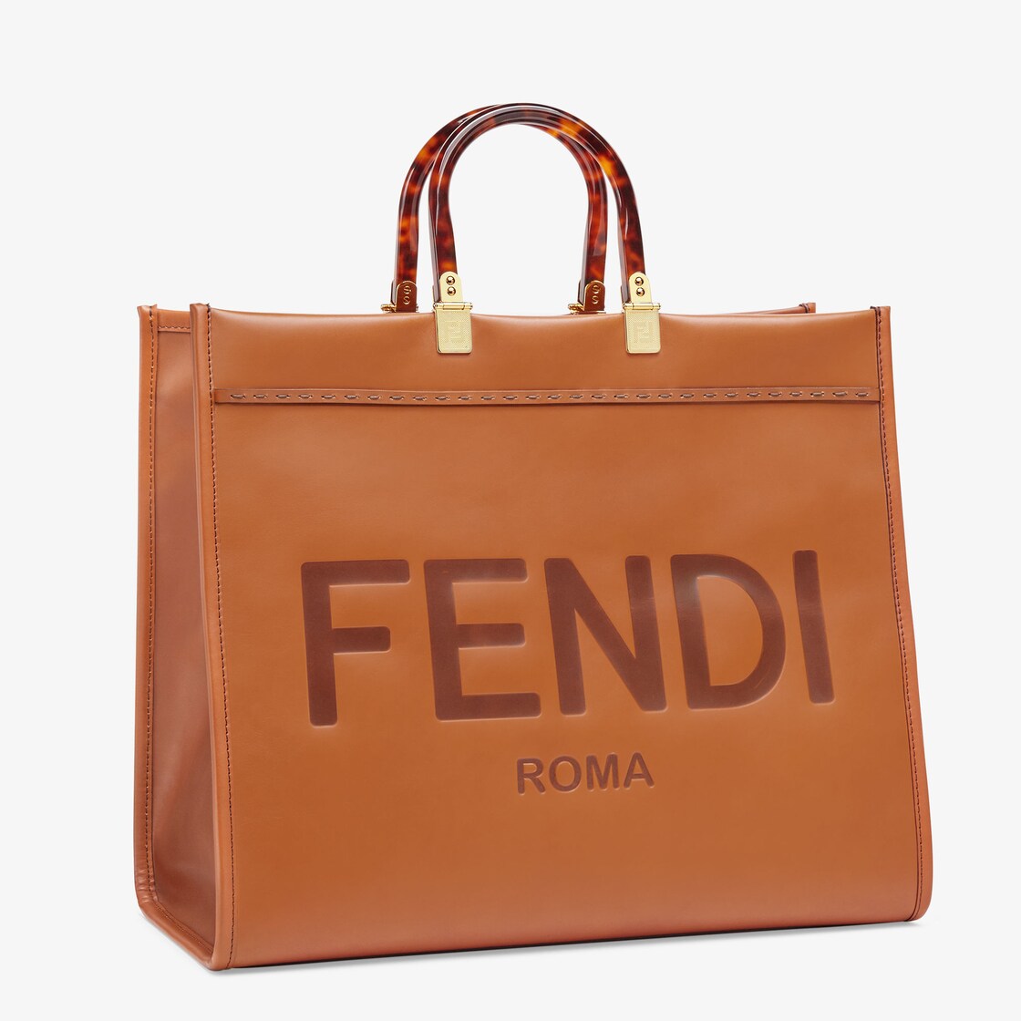 Printed Leather Fendi Roma Sunshine Tote Bag