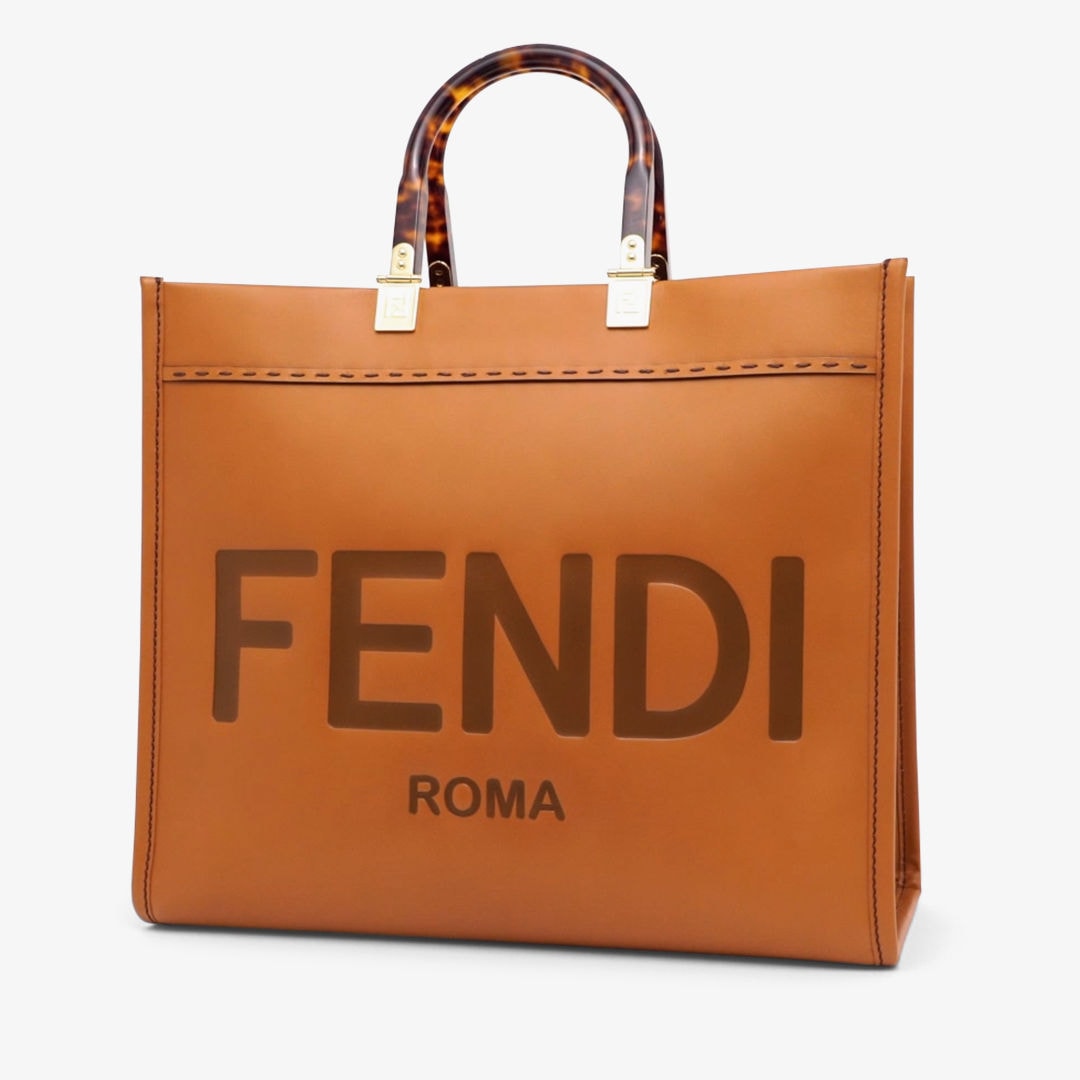 Fendi Sunshine Large - Brown leather shopper | Fendi