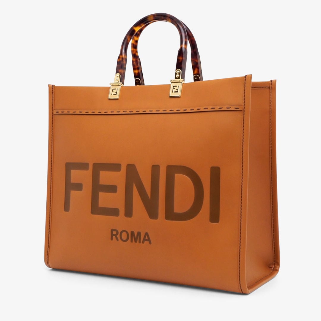 Fendi Sunshine Large - Brown leather shopper | Fendi