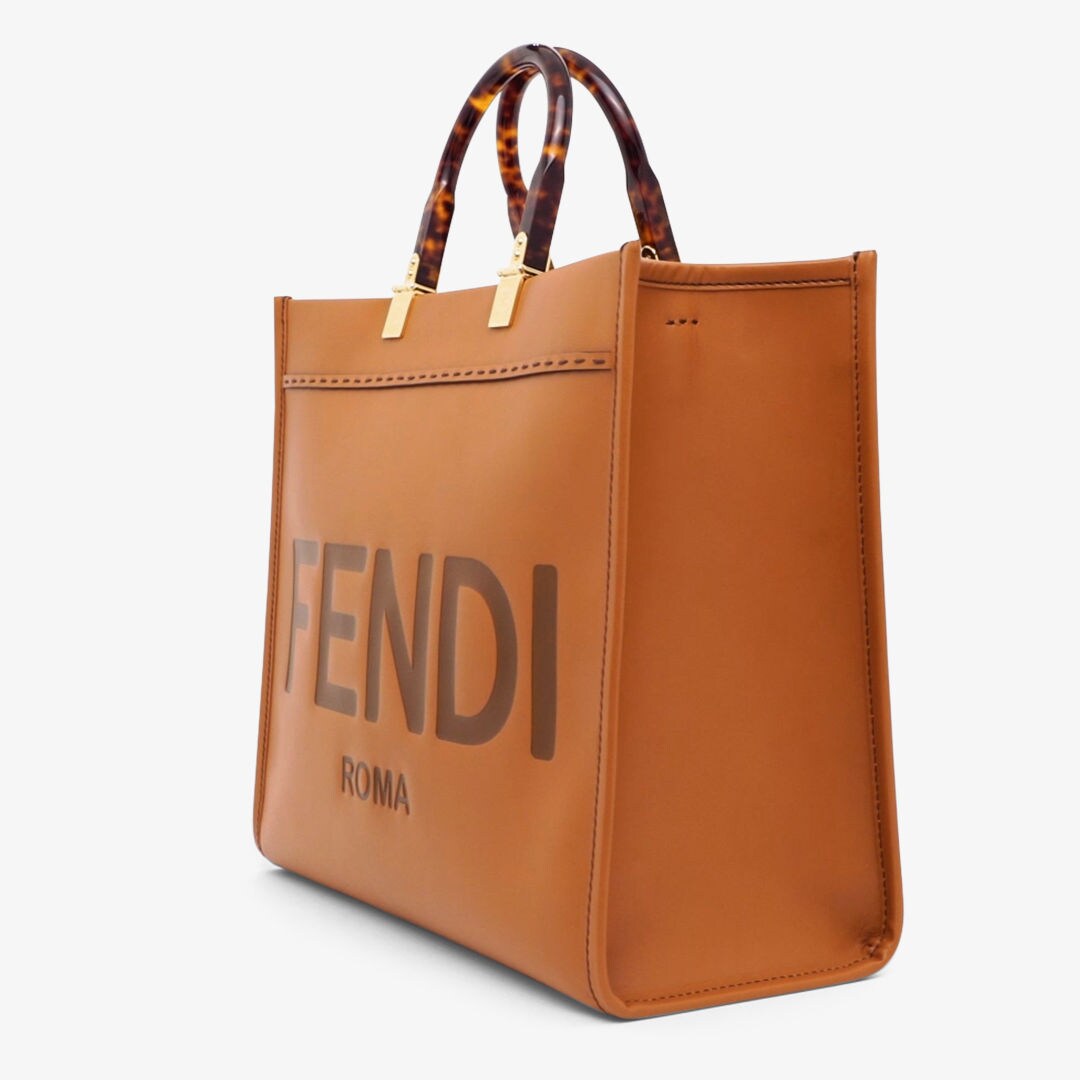 フェンディ サンシャイン ラージ - ブラウン レザーショッパー | Fendi