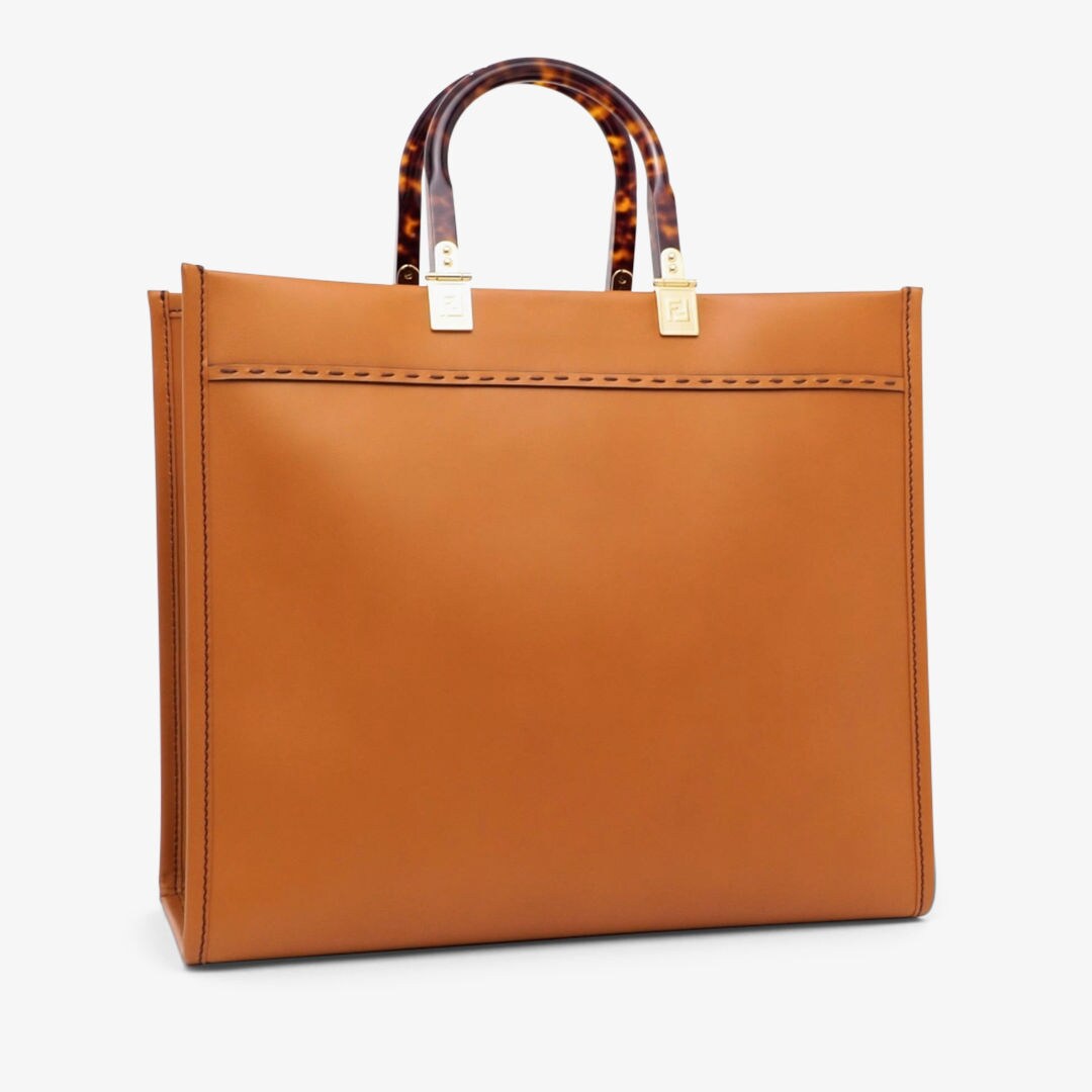 Fendi Sunshine Large - Brown leather shopper | Fendi