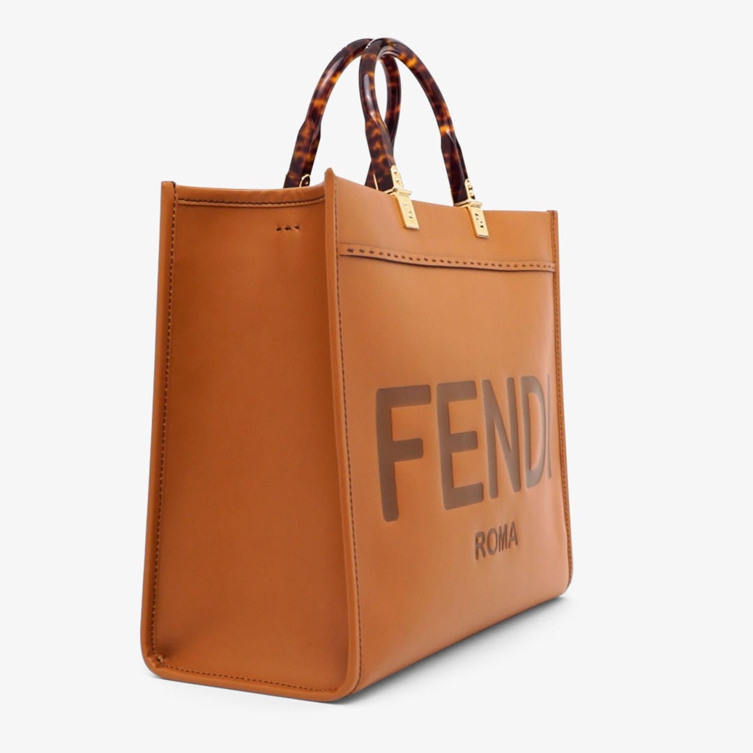 フェンディ サンシャイン ラージ - ブラウン レザーショッパー | Fendi