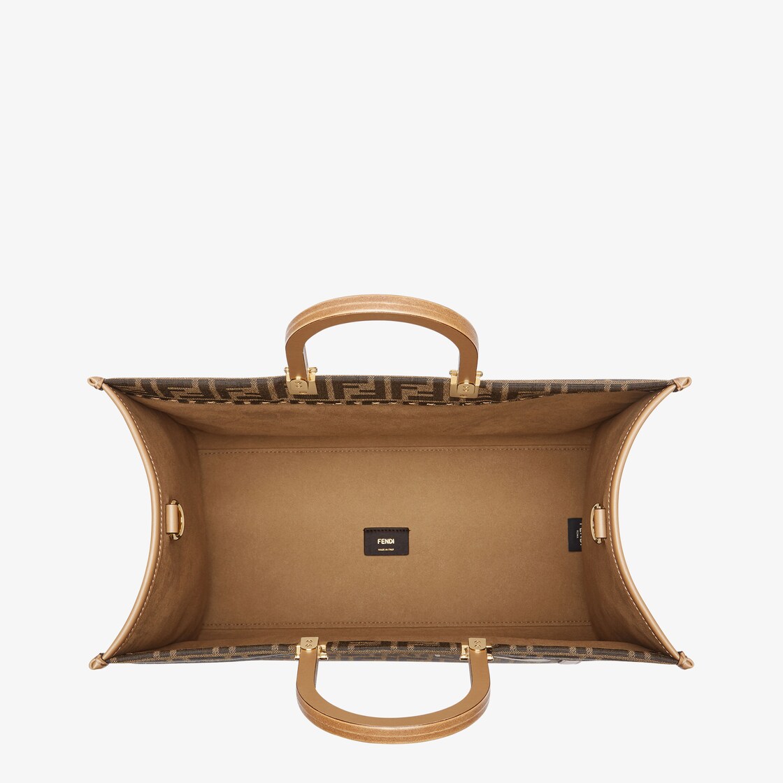 Fendi Sunshine Ff-jacquard Striped-canvas Tote Bag in Brown