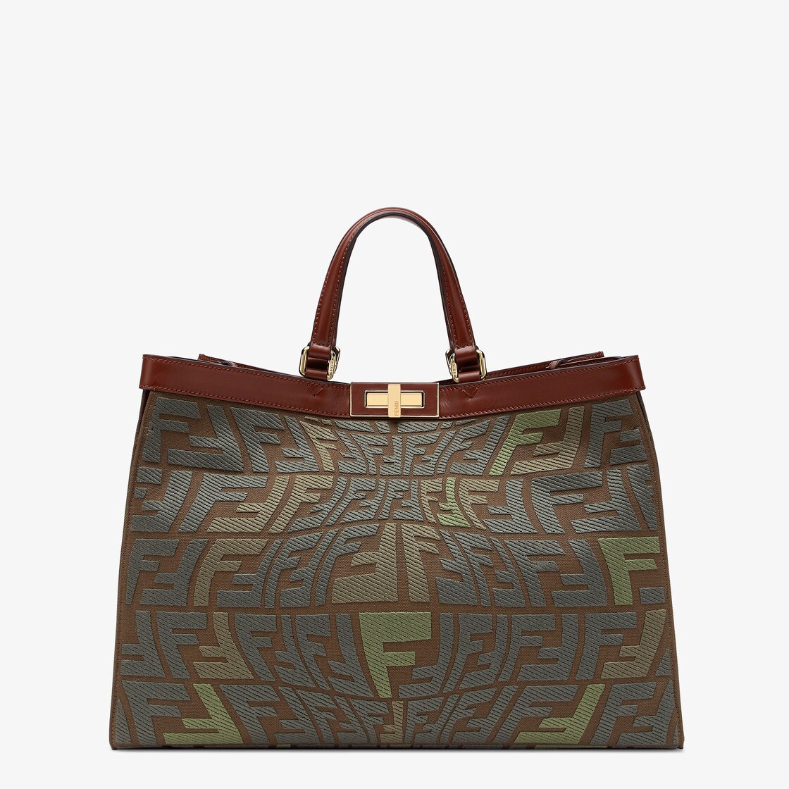 X-Tote - Embroidered green canvas bag | Fendi