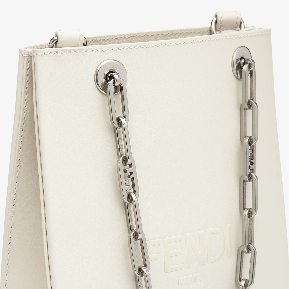 Fendi Pack Small - White leather shopper | Fendi