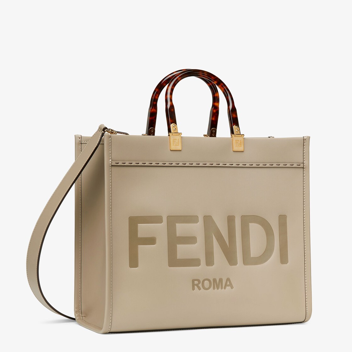 Fendi Sunshine Medium Leather Grey Calfskin - Microfibre lining with suede effect - Image 2/5