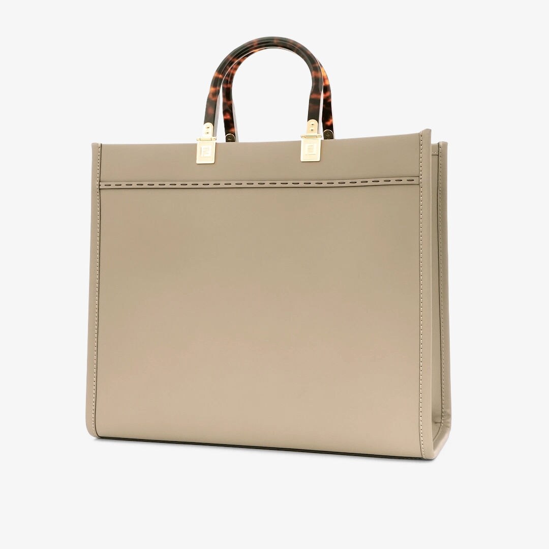 Fendi Sunshine Medium - Dove gray leather shopper