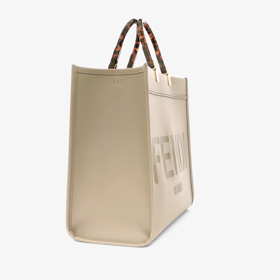 Fendi Sunshine Medium - Dove gray leather shopper | Fendi