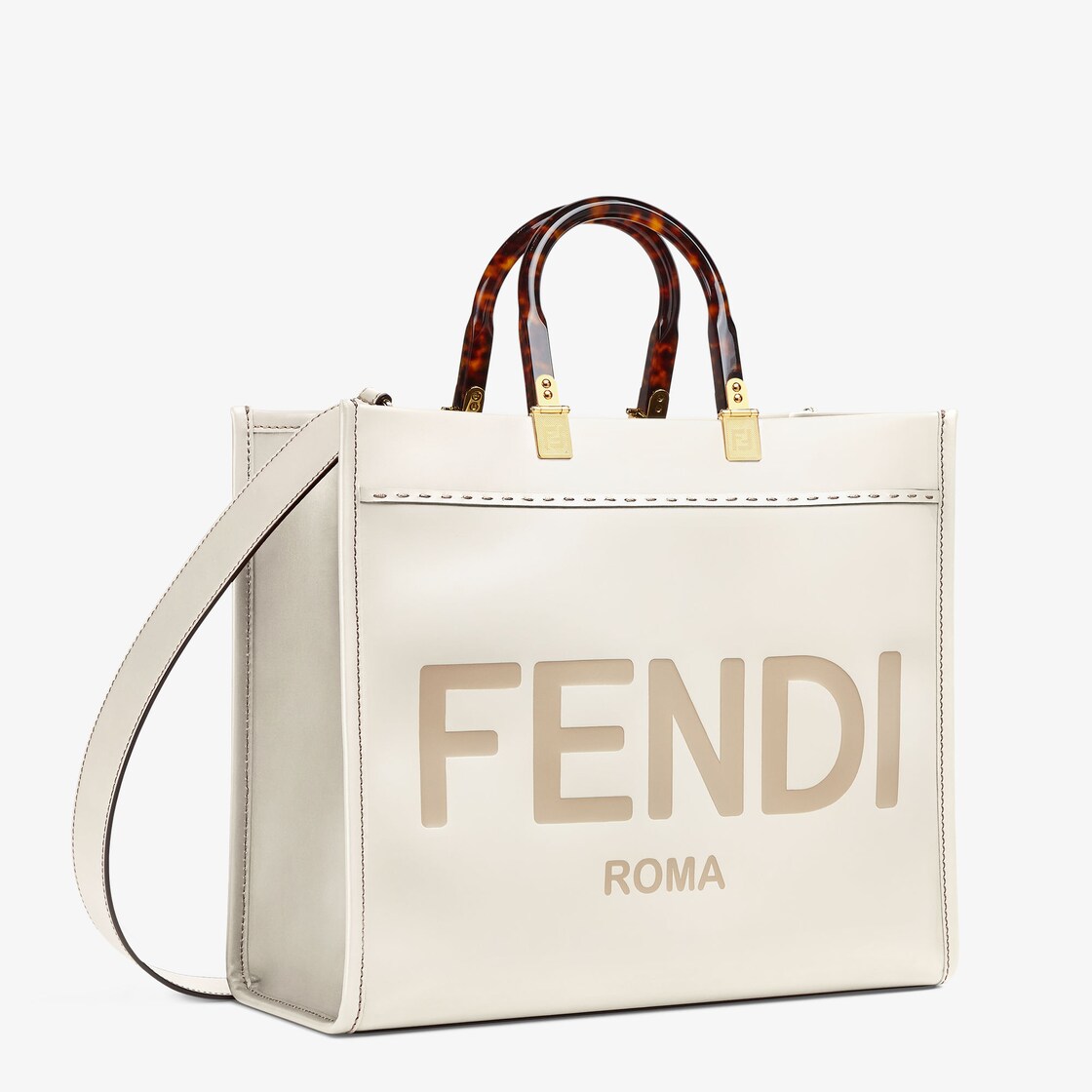 Price Reduced! Fendi Versace Fendace Sunshine Tote Bag White Medium