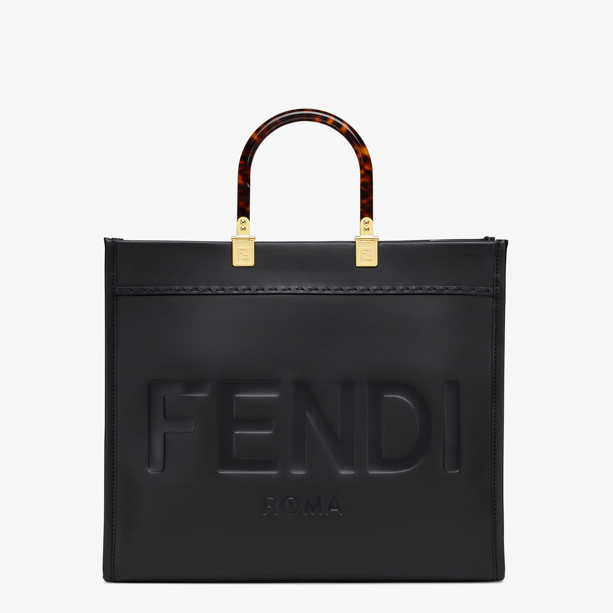 Fendi Sunshine Medium - Black leather shopper | Fendi