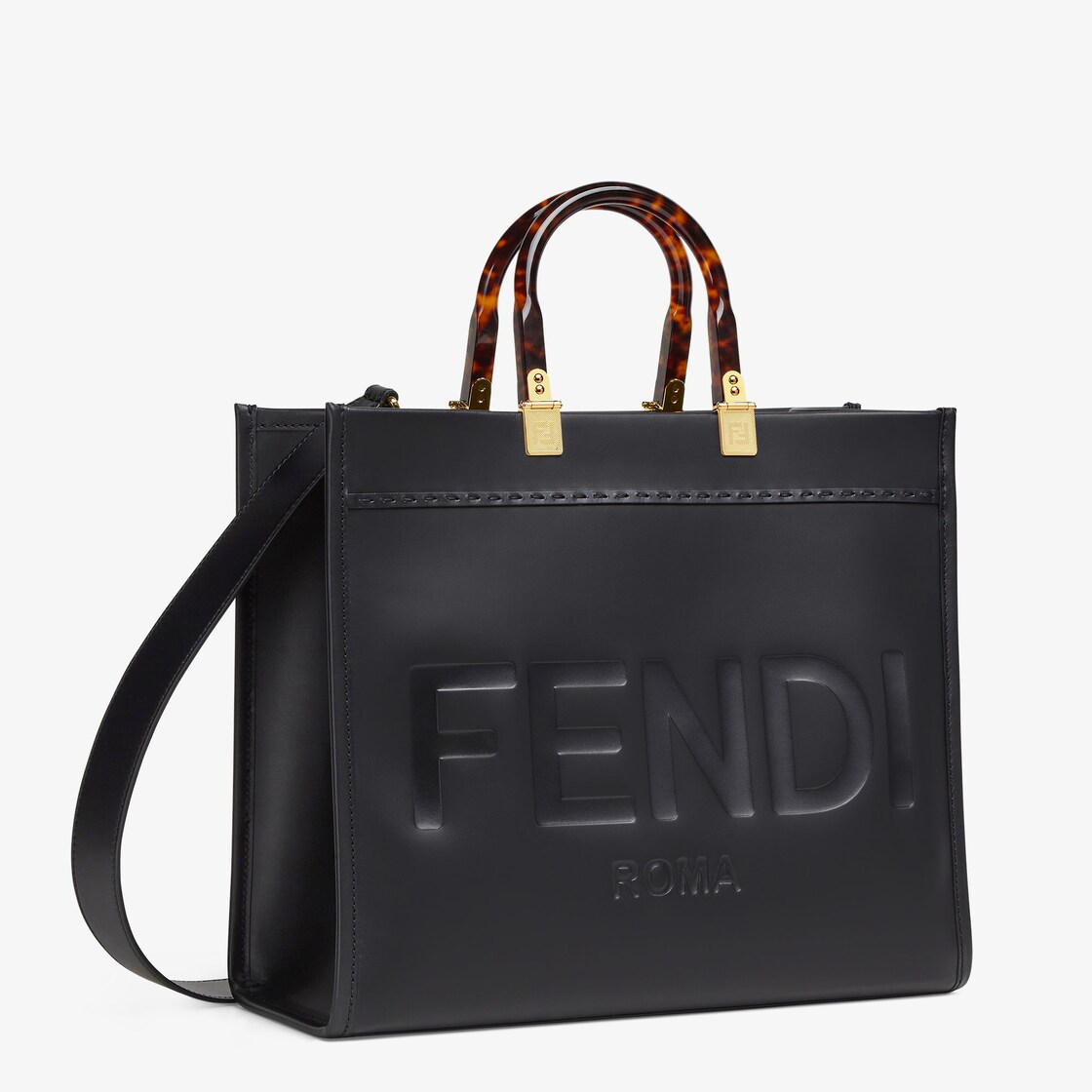 フェンディ サンシャイン ミディアム - ブラックレザー ショッパー | Fendi