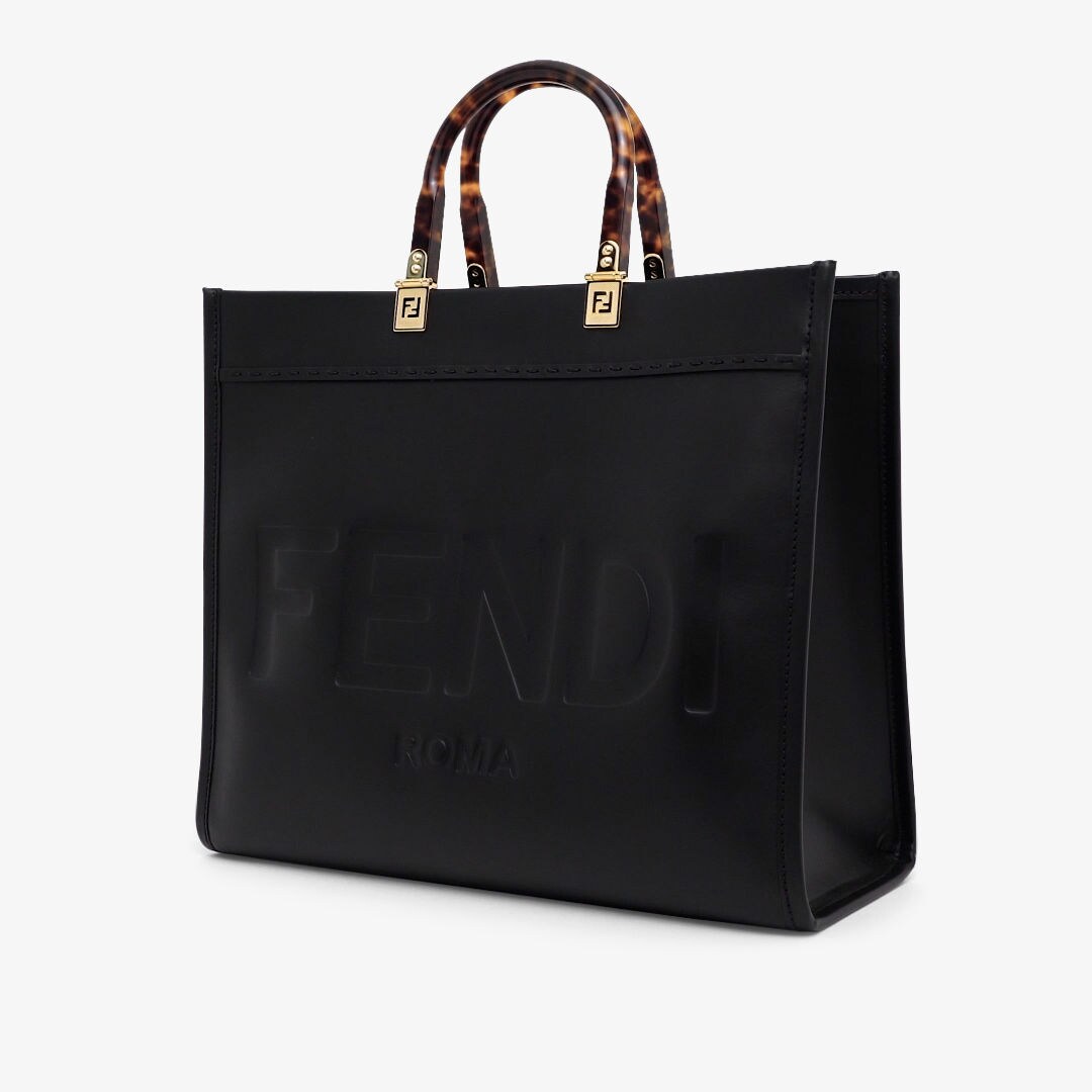 Fendi Sunshine Medium - Black leather shopper | Fendi