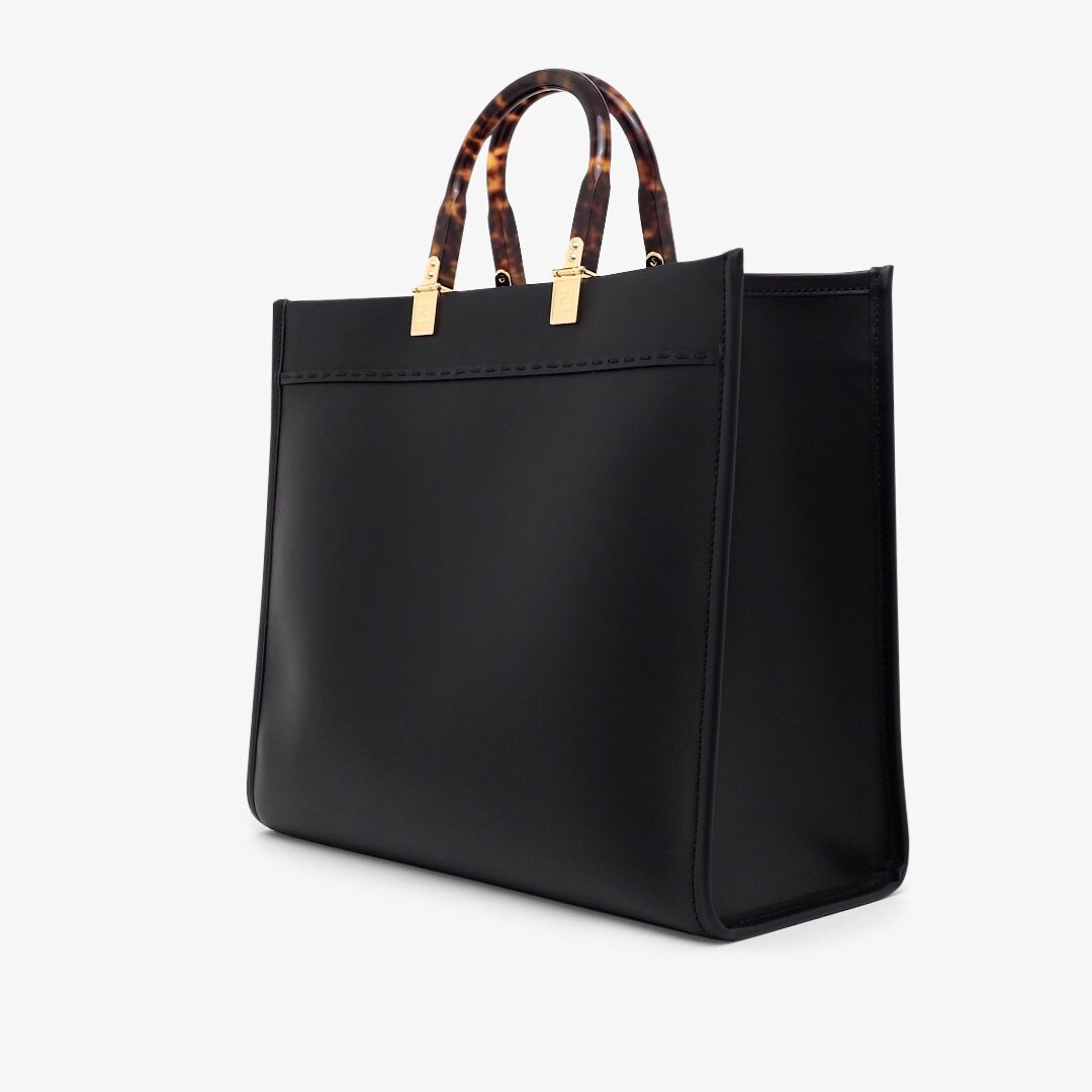 Fendi Sunshine Medium - Black leather shopper | Fendi