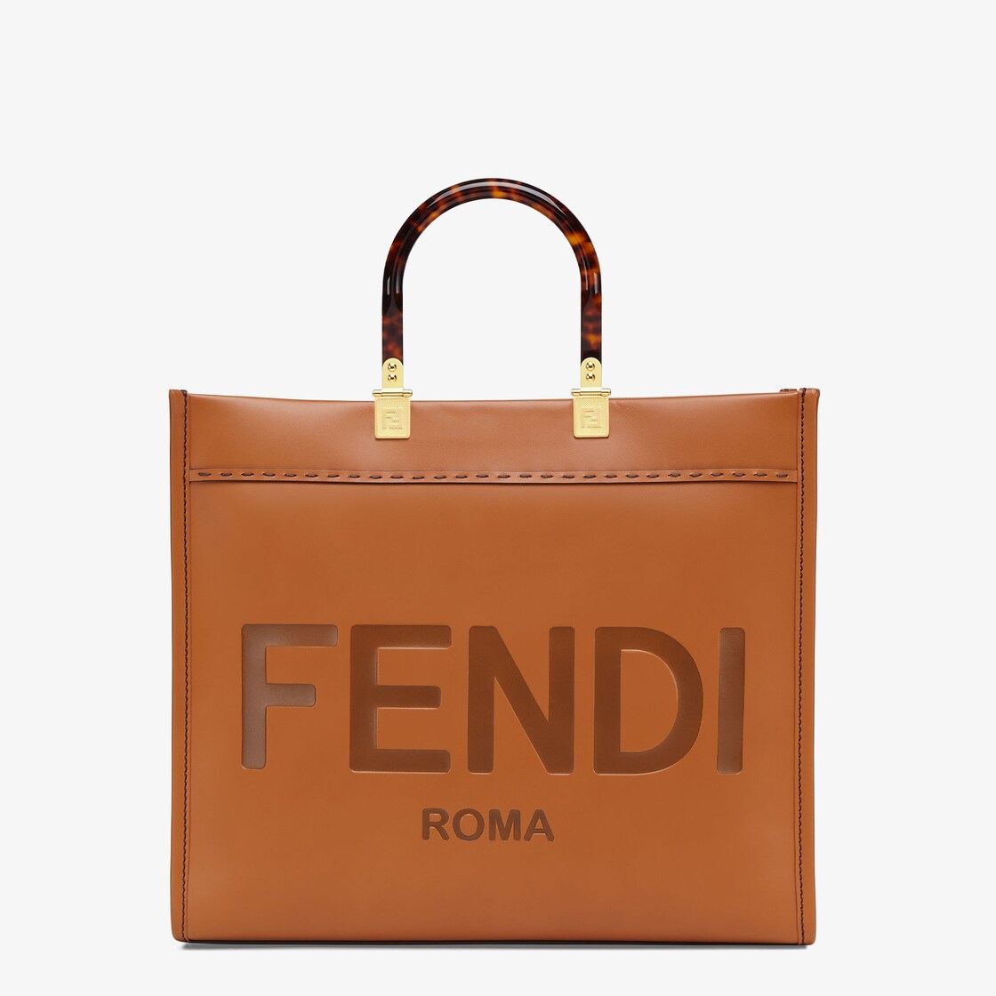 フェンディ サンシャイン ミディアム - ブラウン レザーショッパー | Fendi