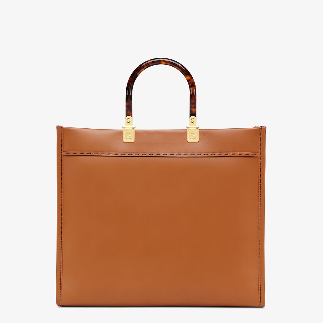 FENDI Sunshine Leather Tote Bag in Burgundy