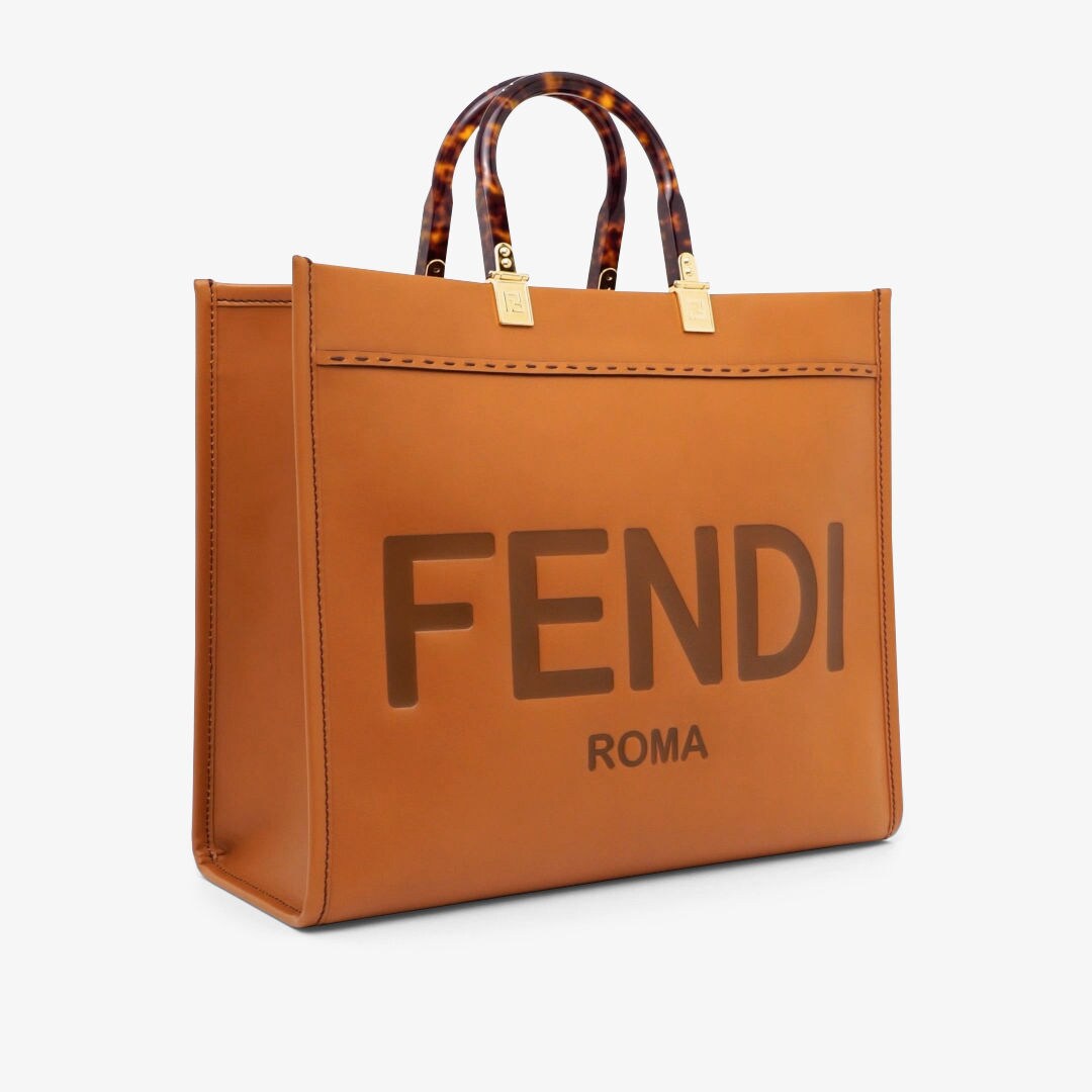 フェンディ サンシャイン ミディアム - ブラウン レザーショッパー | Fendi