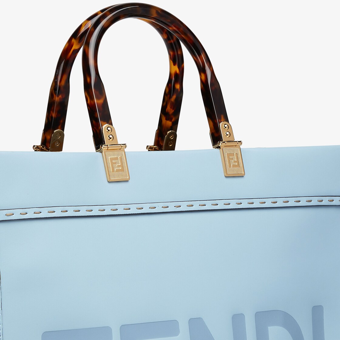Fendi Sunshine Medium Leather Light blue Calfskin - Microfibre lining with suede effect - Image 5/5