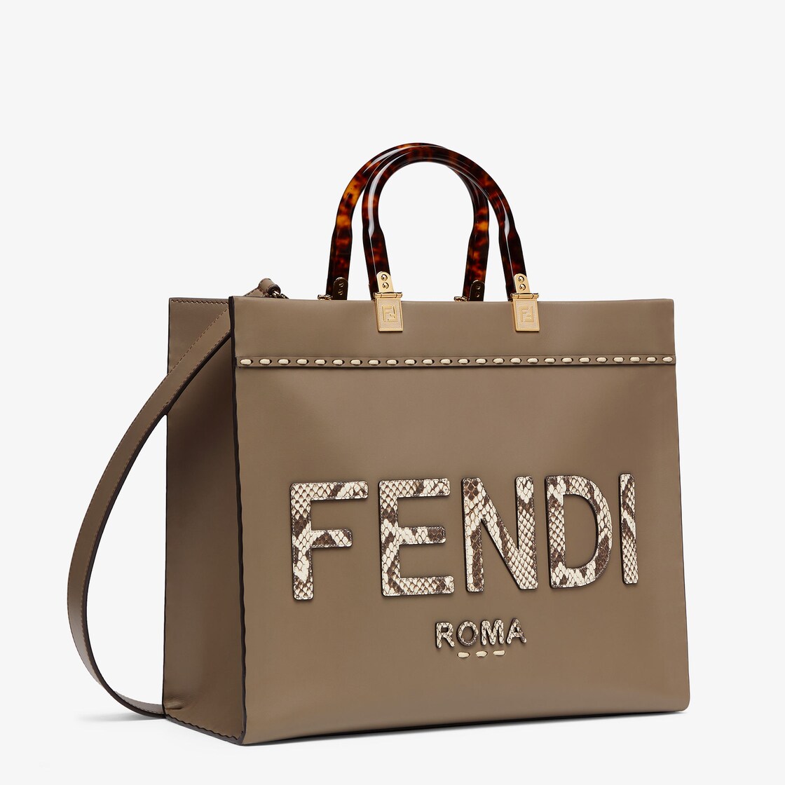 Fendi Sunshine Medium Gray elaphe shopper | Fendi