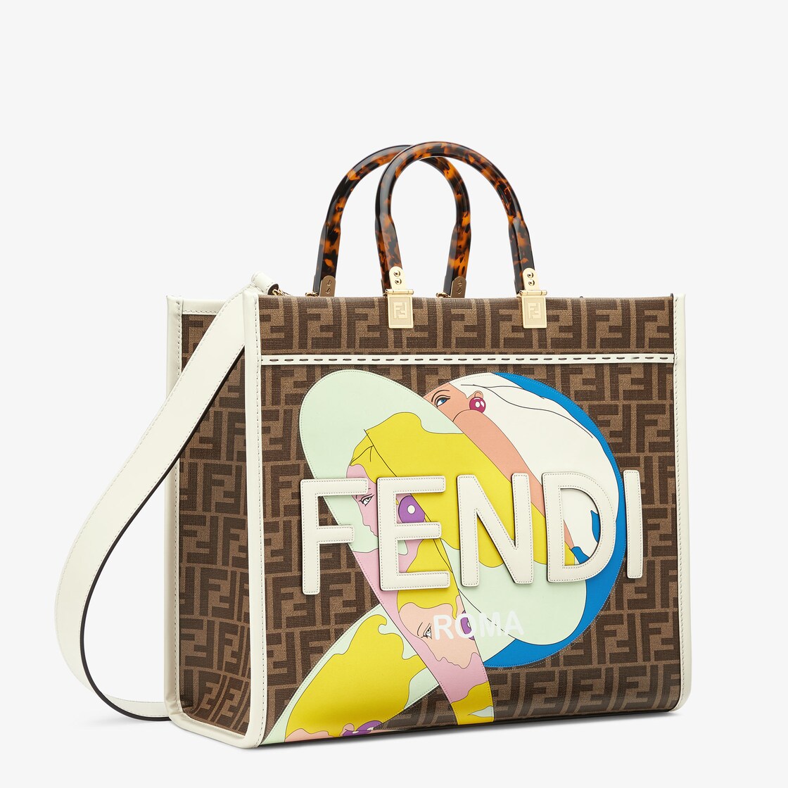 FENDI BRA & BRIEFS SET - GenesinlifeShops HK - Beige 'Sunshine Medium'  shopper bag Fendi