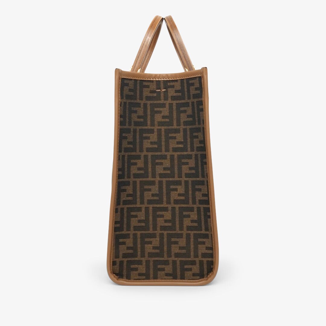 Fendi Sunshine Medium - Brown FF jacquard fabric shopper | Fendi