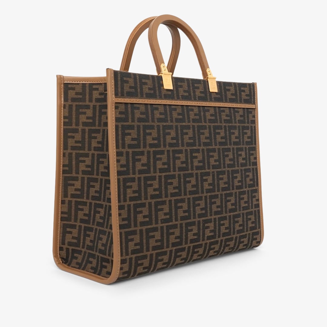 Fendi Sunshine Medium - Brown FF jacquard fabric shopper | Fendi