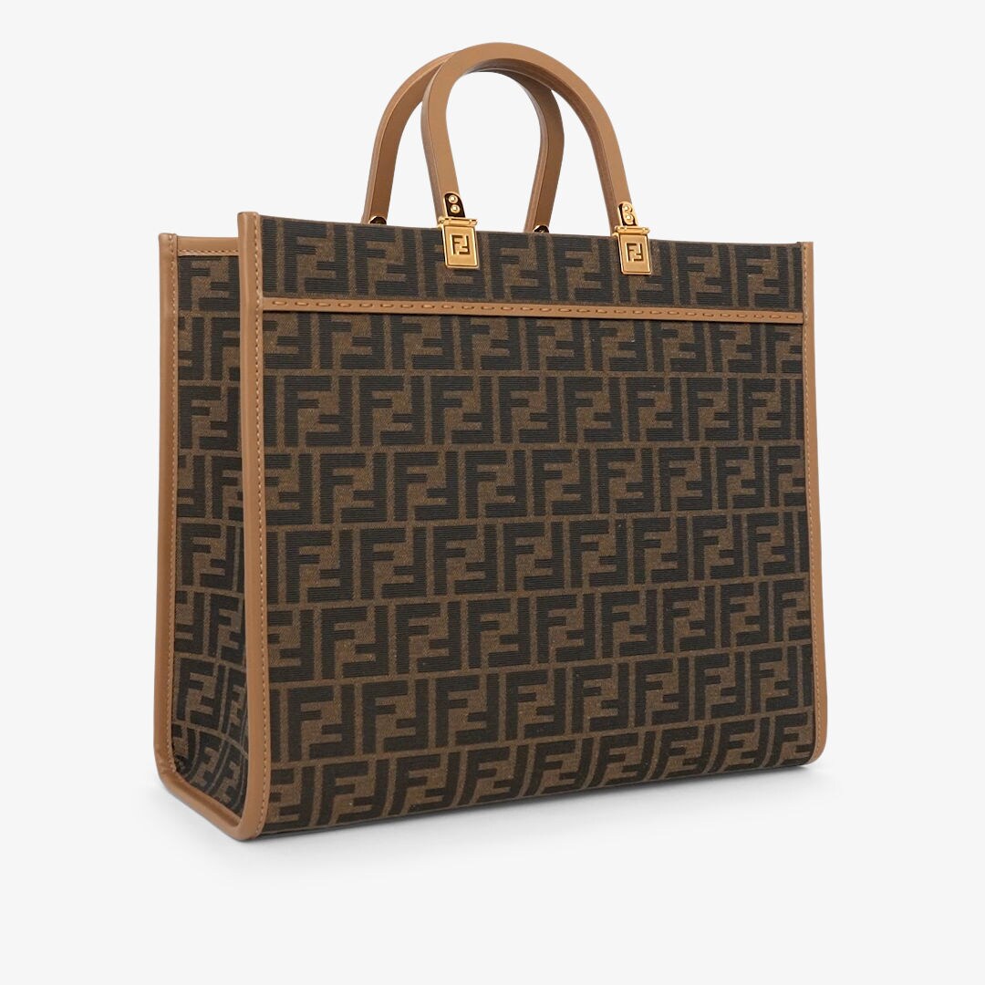 Fendi Sunshine Medium - Brown FF jacquard fabric shopper | Fendi