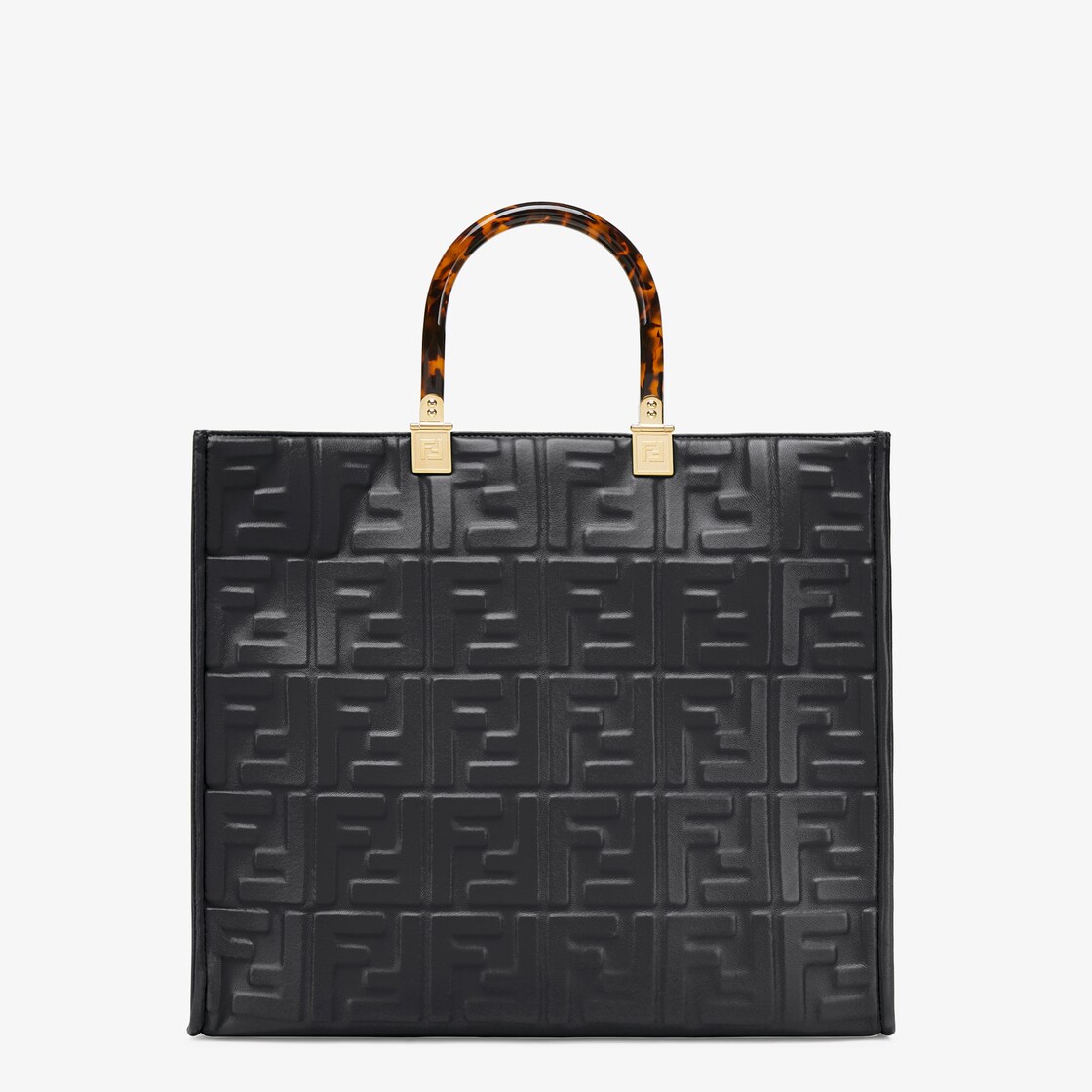 Fendi Sunshine Medium - Black leather shopper | Fendi