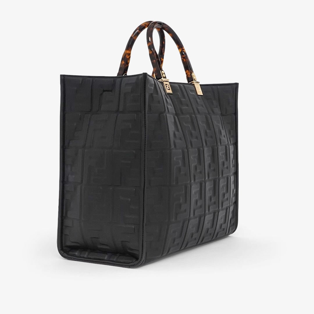 Fendi Sunshine Medium - Black leather shopper | Fendi