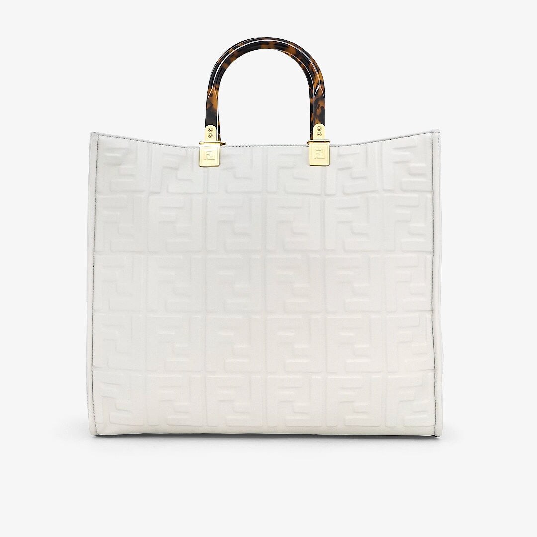 Fendi Canvas Shopper Bag - White