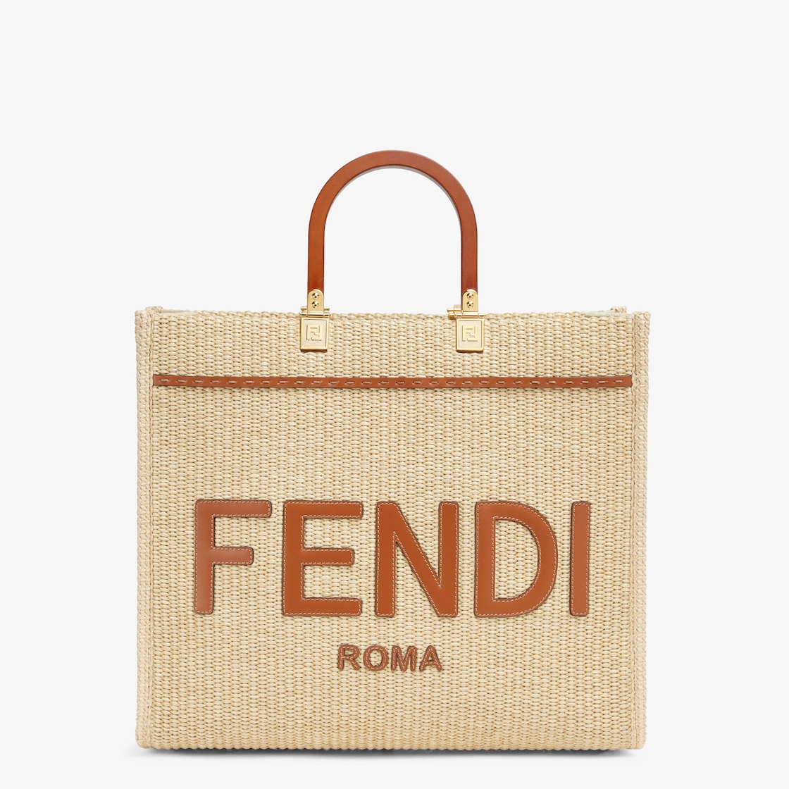 Fendi Sunshine Medium Shopper in natural straw Fendi