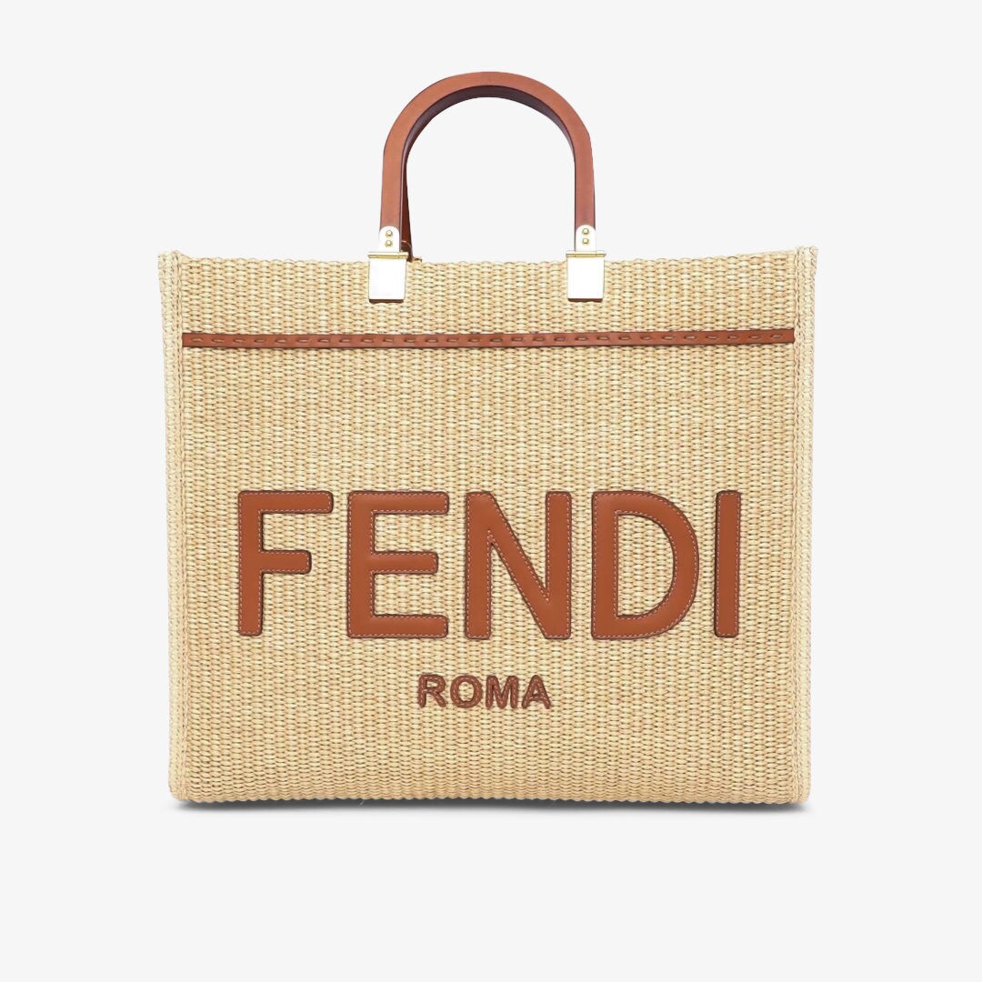 フェンディ サンシャイン ミディアム - 天然麦ストロー ショッパー | Fendi