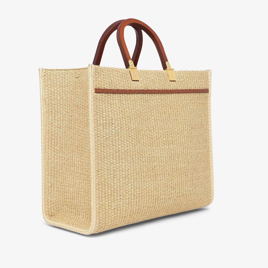 Fendi Sunshine Medium Shopper in natural straw Fendi