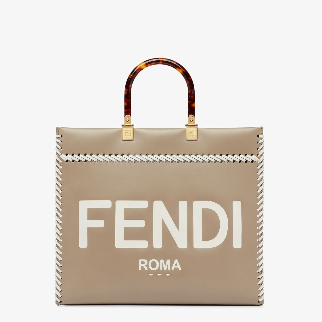 Fendi Sunshine Medium - Dove gray leather shopper