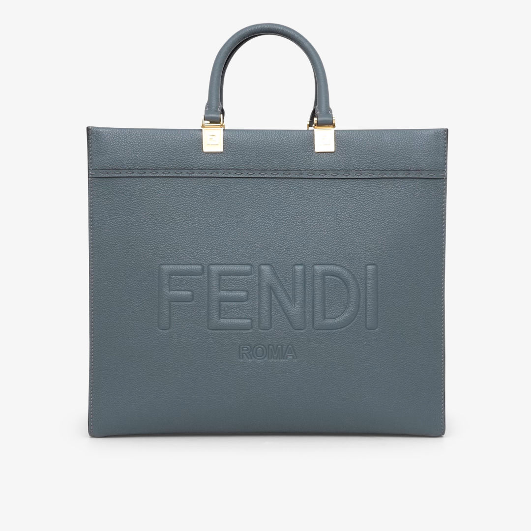 フェンディ サンシャイン ミディアム - ブルーレザー トートバッグ | Fendi