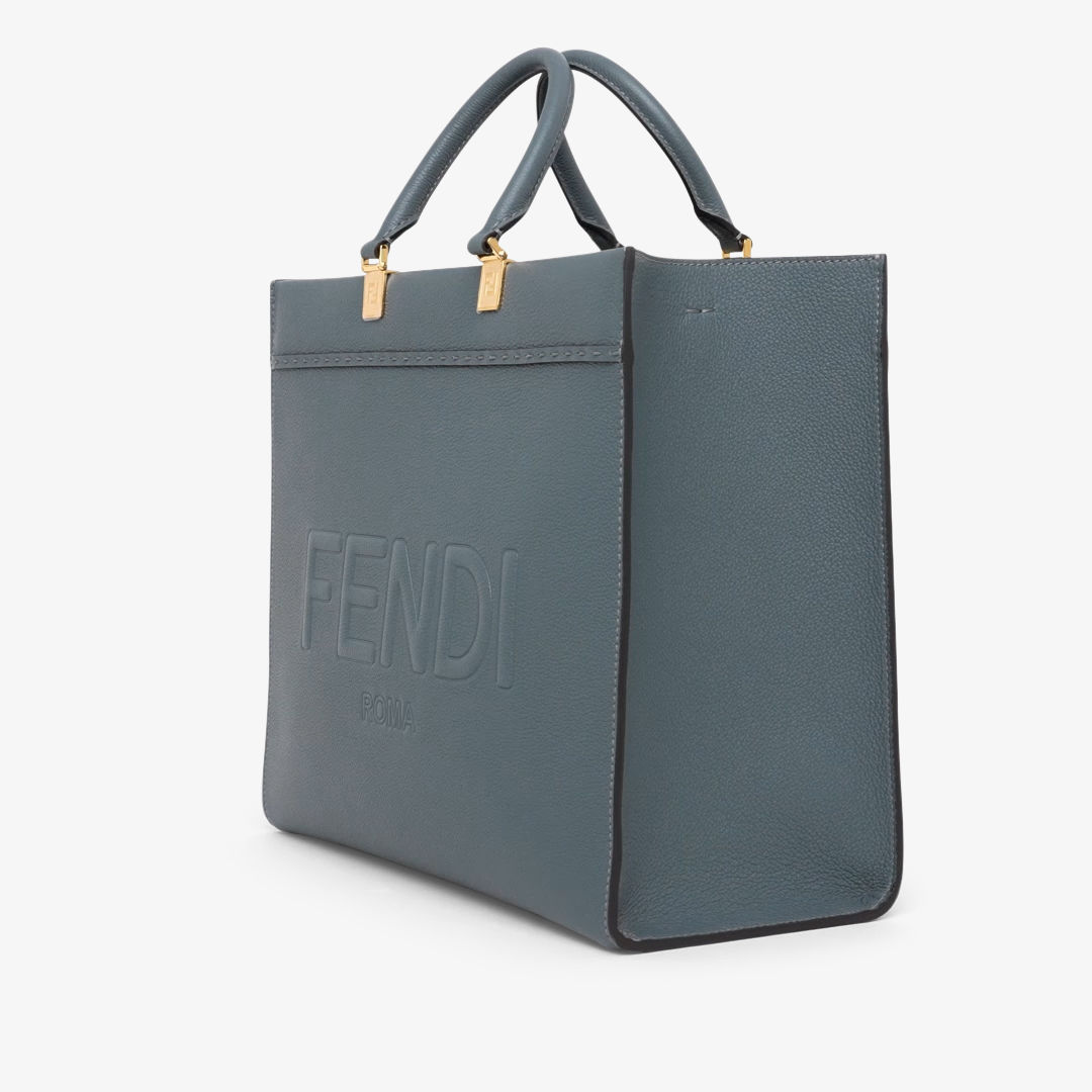 Fendi Sunshine Medium - Blue leather shopper | Fendi