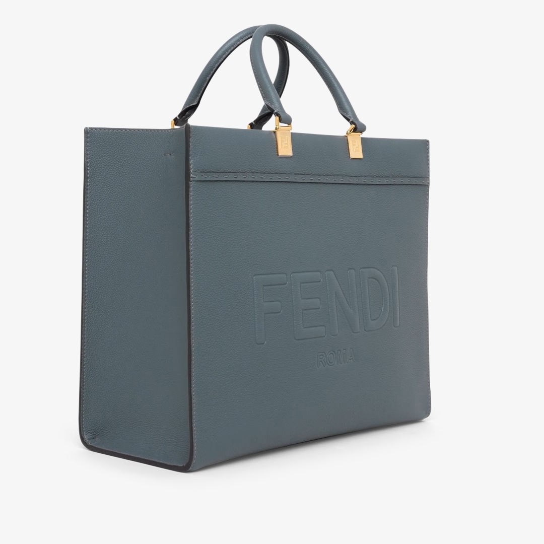 フェンディ サンシャイン ミディアム - ブルーレザー トートバッグ | Fendi