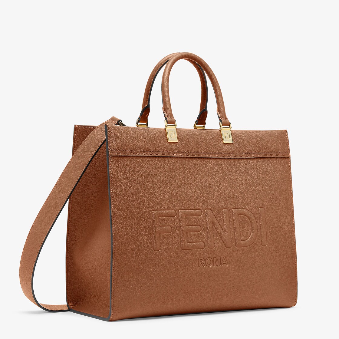 Fendi Sunshine Medium - Brown leather shopper | Fendi