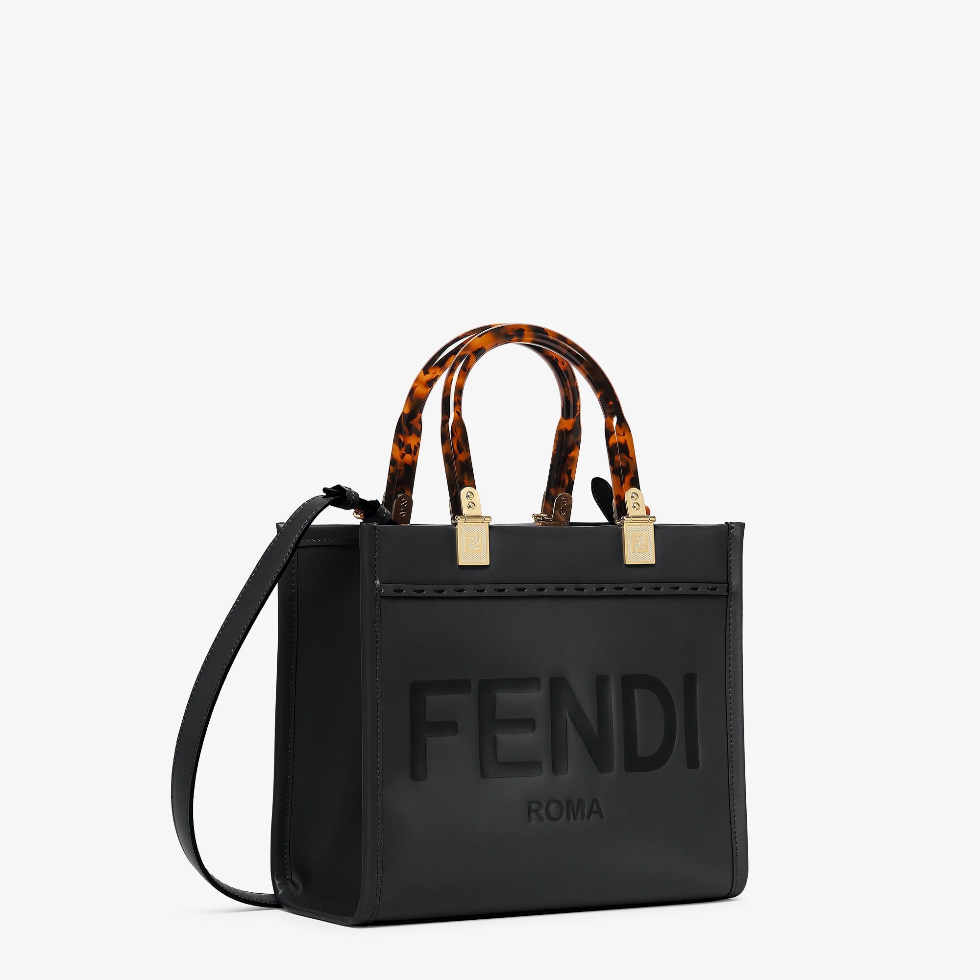 Fendi Sunshine SmallBlack leather shopper