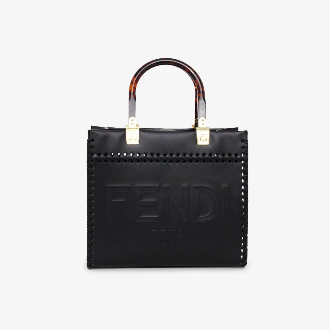 フェンディ サンシャイン スモール - ブラックレザー ショッパー | Fendi