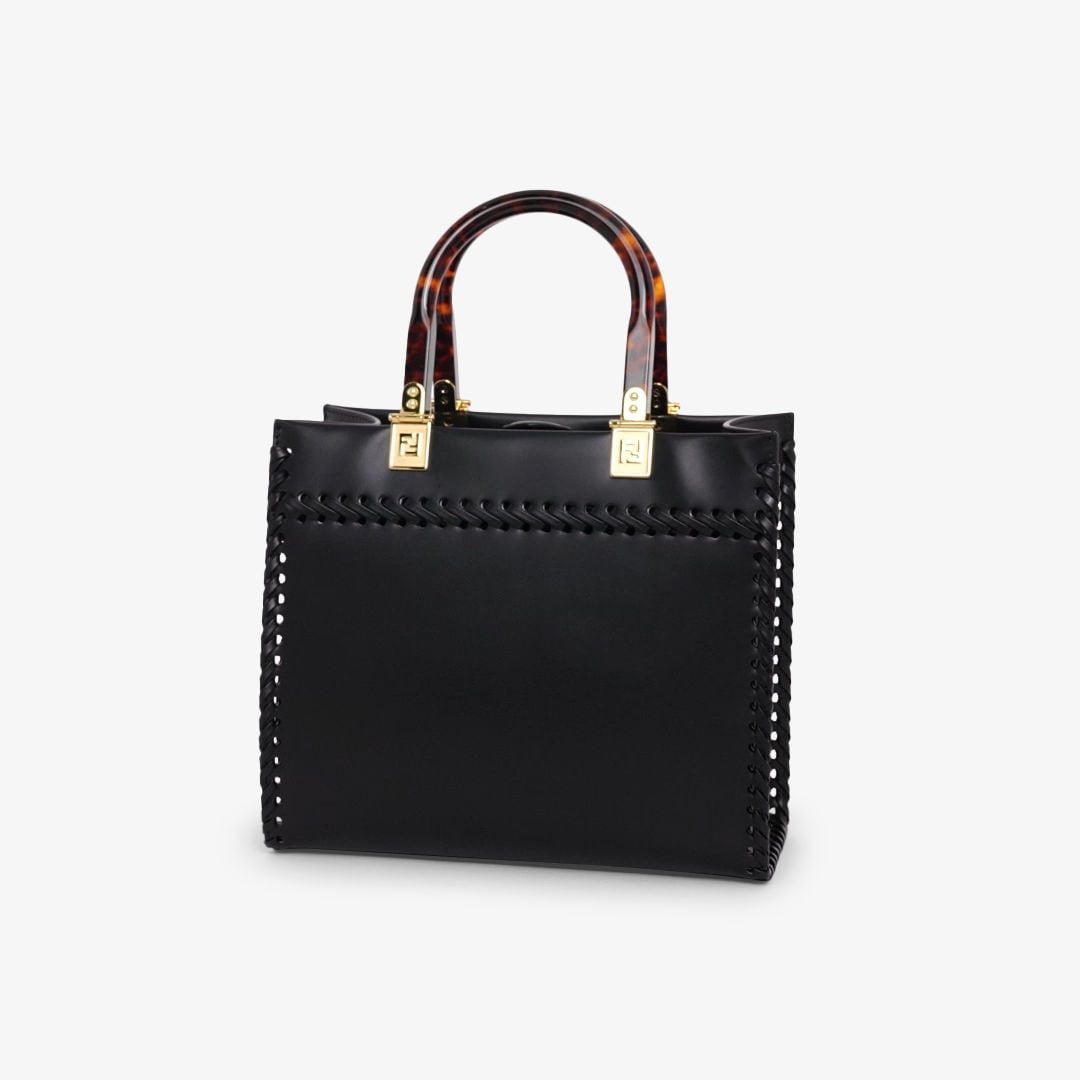 フェンディ サンシャイン スモール - ブラックレザー ショッパー | Fendi