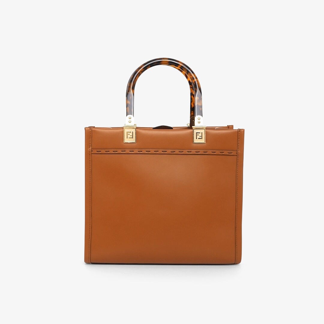 Fendi Sunshine Small - Brown leather shopper