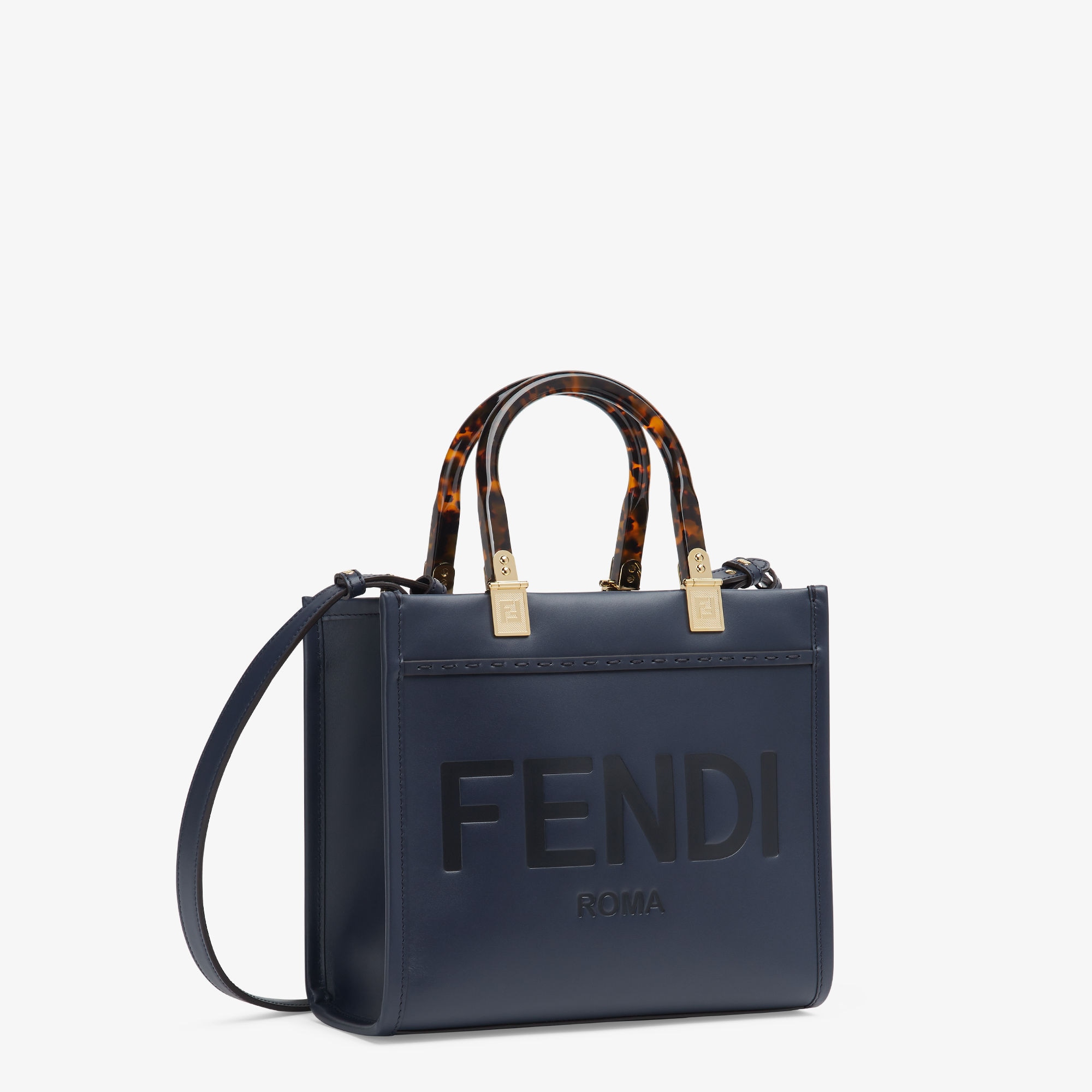 フェンディ サンシャイン スモール - ブルーレザー ショッパー | Fendi