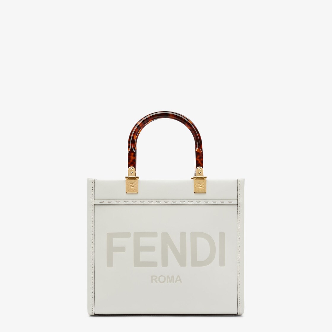 FENDI Sunshine小号手袋皮革白色| Fendi