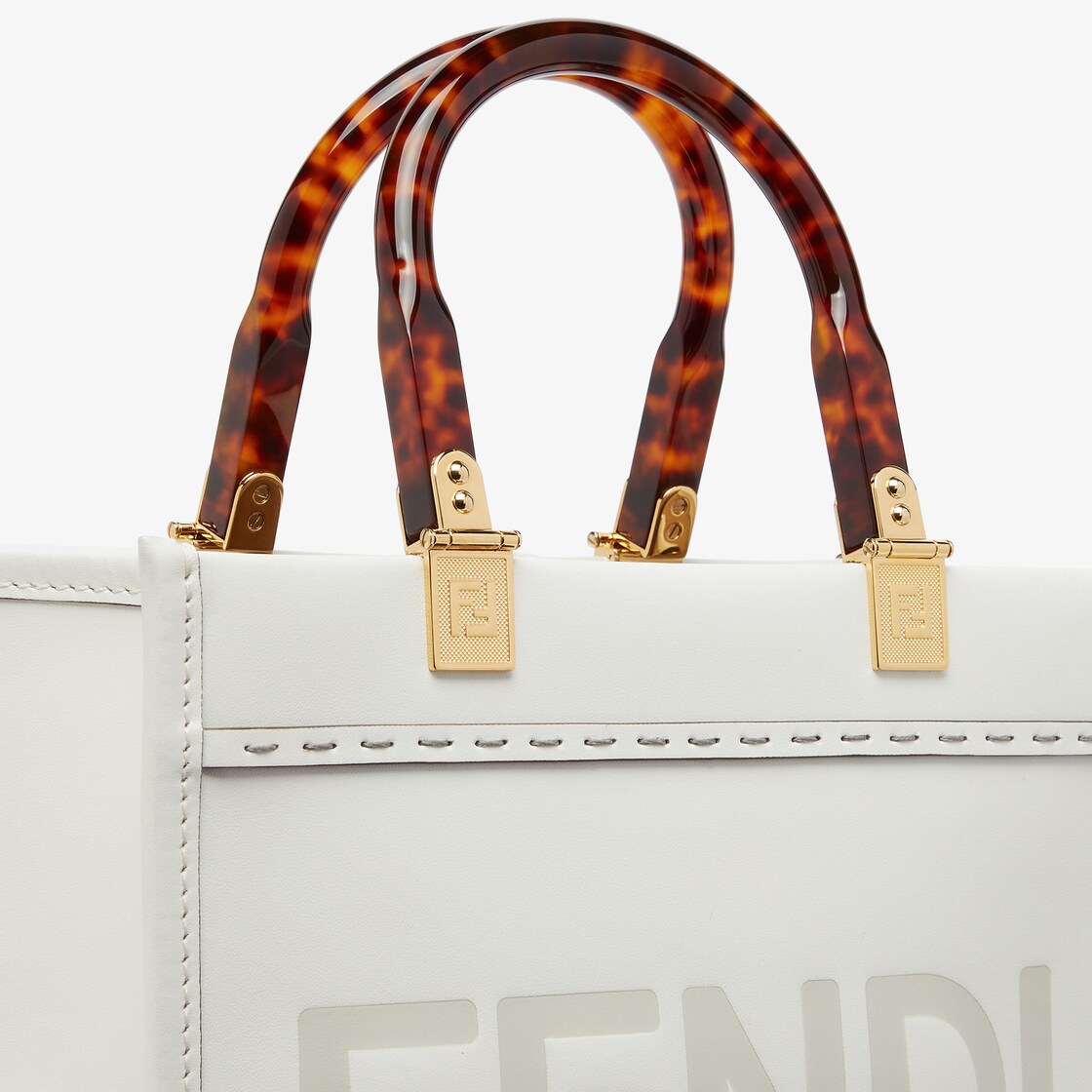 Fendi Sunshine Small White leather shopper Fendi